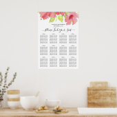 Romantisch Roze Hibiscus Trouwstoel Grafiek Poster (Keuken)