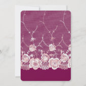 Romantisch Roze Kant Bloemen Huwelijk Kaart (Achterkant)