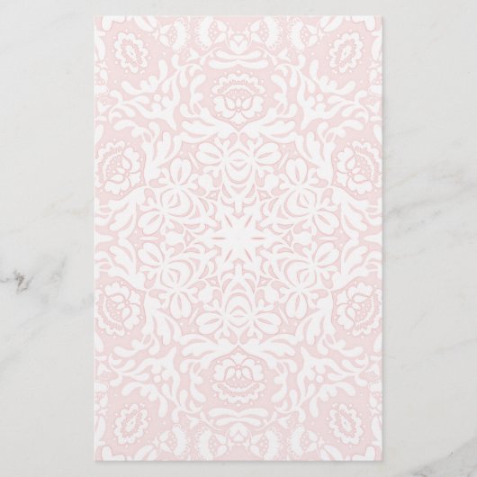 Romantisch Roze Kant Bloemen Stationery Briefpapier (Voorkant)