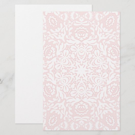 Romantisch Roze Kant Bloemen Stationery Briefpapier (Voorkant / Achterkant)