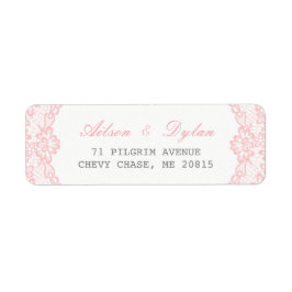 Romantisch Roze Kant retour adreslabel Etiket