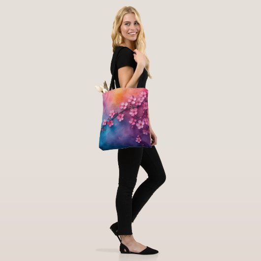Romantisch roze kersenbloesems Tas (Op model)