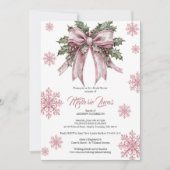 Romantisch Roze Kerst Vrijgezellenfeest Kaart (Voorkant)