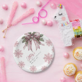 Romantisch Roze Kerst Vrijgezellenfeest Papieren Bordje (Feest)