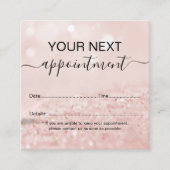 Romantisch roze lichteffect glitter afspraak ca. afsprakenkaartje (Voorkant)