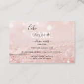 Romantisch roze lichteffect glitter Cake Busi Visitekaartje (Achterkant)