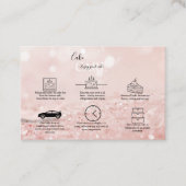 Romantisch roze lichteffect glitter Cake Busi Visitekaartje (Voorkant)
