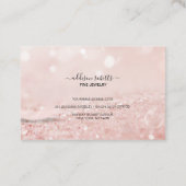 Romantisch roze lichteffect glitter Jewelry Care B Visitekaartje (Achterkant)