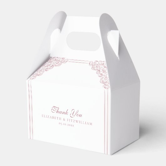Romantisch Roze   Lijst Bevordert Huwelijk Bedankdoosjes (Voorkant Zijde)