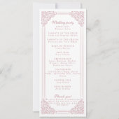 Romantisch Roze Lijst Elegant Script Programma (Achterkant)