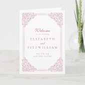 Romantisch Roze  Lijst Elegant Script Wedding Programma (Voorkant)