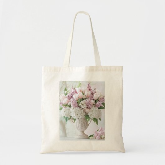 Romantisch Roze Lila en Witte Hydrangea Canvas tas (Voorkant)