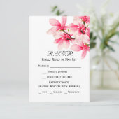 Romantisch Roze Magnolia Bloemen Huwelijk RSVP (Staand voorkant)