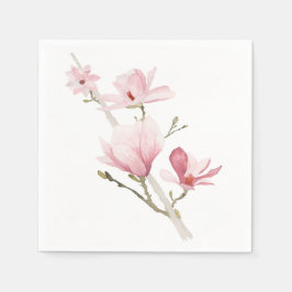 Romantisch Roze Magnolia's Groen servetten