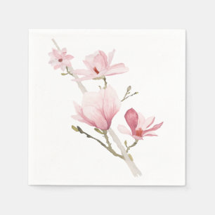 Romantisch Roze Magnolia's Groen servetten