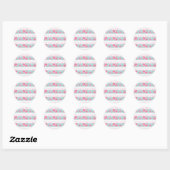 Romantisch Roze & Mint Bloemen Rozen Patroon Ronde Sticker (Vel)