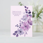 Romantisch Roze & Paarse Bloemen Huwelijksuitnodig Kaart (Staand voorkant)