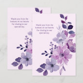 Romantisch Roze & Paarse Bloemen Huwelijksuitnodig Kaart (Voorkant / Achterkant)