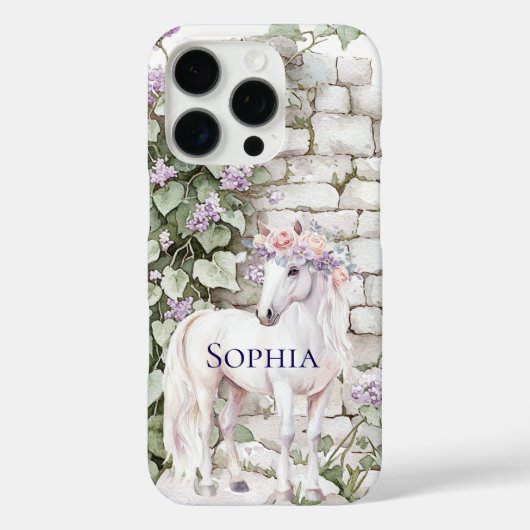 Romantisch Roze Paarse Bloemen Paardenbakstenen en Case-Mate iPhone Case (Achterkant)