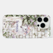 Romantisch Roze Paarse Bloemen Paardenbakstenen en Case-Mate iPhone Case (Achterkant (horizontaal))