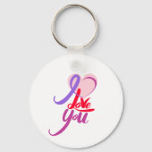 Romantisch Roze Paarse Hart Valentijnsdag Sleutelhanger (Voorkant)