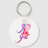 Romantisch Roze Paarse Hart Valentijnsdag Sleutelhanger (Achterkant)