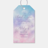 Romantisch Roze Paarse Wolken Vrijgezellenfeest Cadeaulabel (Voorkant)