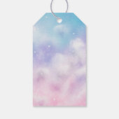 Romantisch Roze Paarse Wolken Vrijgezellenfeest Cadeaulabel (Achterkant)