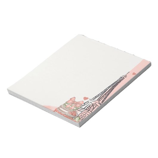 Romantisch Roze Parijs Thema Notitieblok (Linkerzijde)