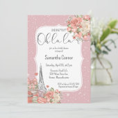 Romantisch Roze Parijse Thema Vrijgezellenfeest Kaart (Staand voorkant)