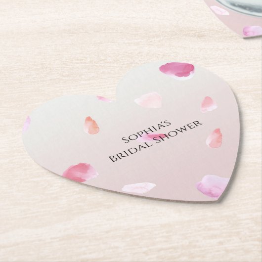 Romantisch Roze Perzik Roos Petals Vrijgezellenfee Kartonnen Onderzetters (Gekanteld)