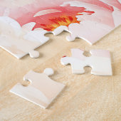 Romantisch Roze Pioenpatroon Legpuzzel (Zijkant)