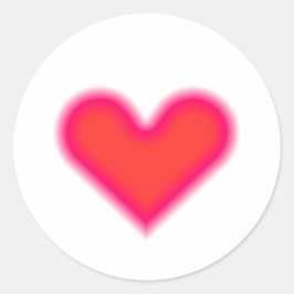 Romantisch Roze Rode Hart Optische Kunst Ronde Sticker