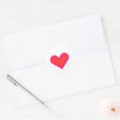 Romantisch Roze Rode Hart Optische Kunst Ronde Sticker (Envelop)