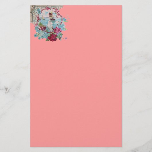 ROMANTISCH, roze rood blauw Briefpapier (Voorkant)