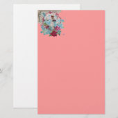 ROMANTISCH, roze rood blauw Briefpapier (Voorkant / Achterkant)