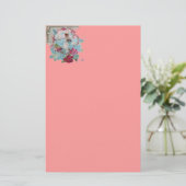 ROMANTISCH, roze rood blauw Briefpapier (Staand voorkant)
