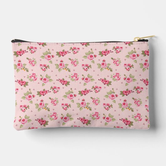 Romantisch Roze Roos  Bloemen Monogram Etui (Achterkant)