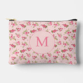 Romantisch Roze Roos  Bloemen Monogram Etui (Voorkant)