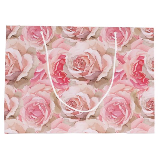 Romantisch Roze Rose Bloemen Vrijgezellenfeest Groot Cadeauzakje (Achterkant)