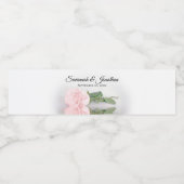 Romantisch Roze Rose Couple's Namen Elegant Bruilo Waterfles Etiket (Enkel label)