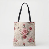 Romantisch Roze Rose Patroon Tas (Voorkant)