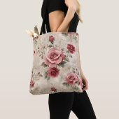 Romantisch Roze Rose Patroon Tas (Dichtbij)