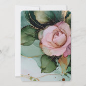 Romantisch Roze Rose Wit Goud Bloemen Vrijgezellen Kaart (Achterkant)