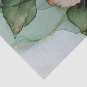 Romantisch Roze Rose Wit Goud Bloemen Vrijgezellen Tissuepapier (Detail)