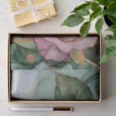 Romantisch Roze Rose Wit Goud Bloemen Vrijgezellen Tissuepapier (Geschenk)