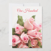 Romantisch Roze Rozen Boeket 100ste Verjaardag Kaart (Voorkant)