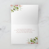 Romantisch Roze Rozen Boeket Waterverf Dank u Kaart (Binnen)