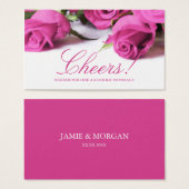 Romantisch Roze Rozen Bruiloft Drink Ticket Visitekaartjes (Voorkant /achterkant)