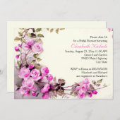  romantisch roze rozen bruiloft vrijgezellenfeest kaart (Voorkant / Achterkant)